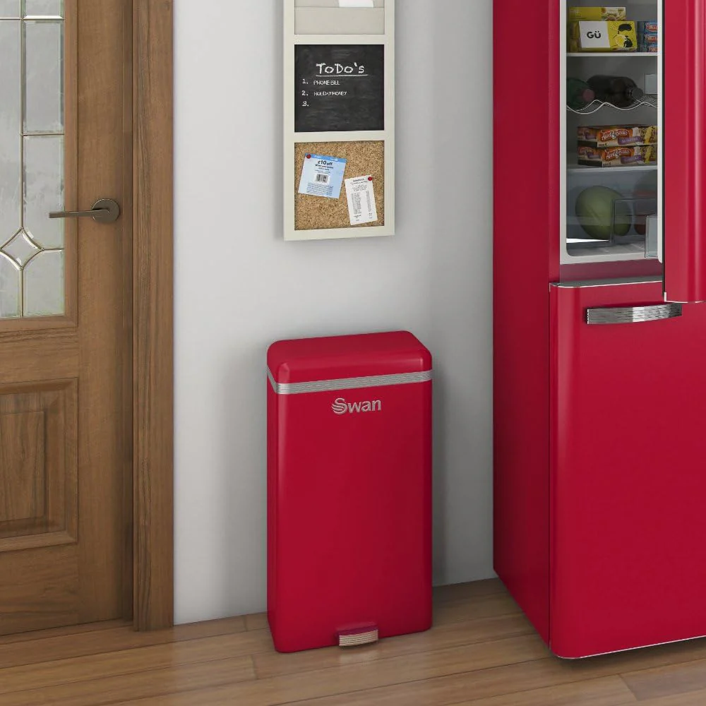 Cubo De Basura Cocina Automático, Sensor De Movimiento, 45l, Metálico, Papelera Reciclaje, Swan, Swka4500rneu, Rojo - Image 3