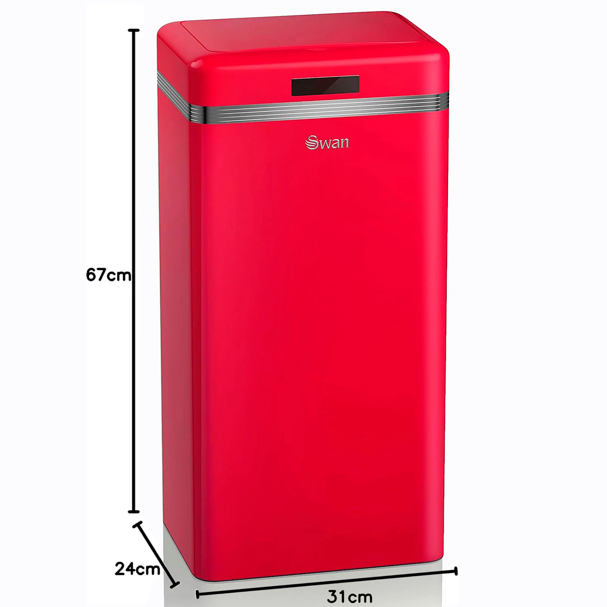 Cubo De Basura Cocina Automático, Sensor De Movimiento, 45l, Metálico, Papelera Reciclaje, Swan, Swka4500rneu, Rojo - Image 6