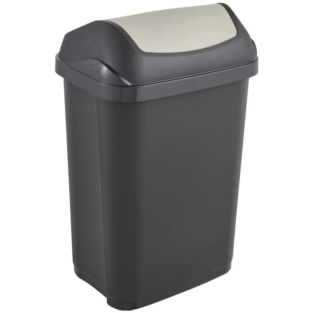 Cubo De Basura Con Tapa Basculante, 25 L, Swantje, Gris Grafito - Image 2