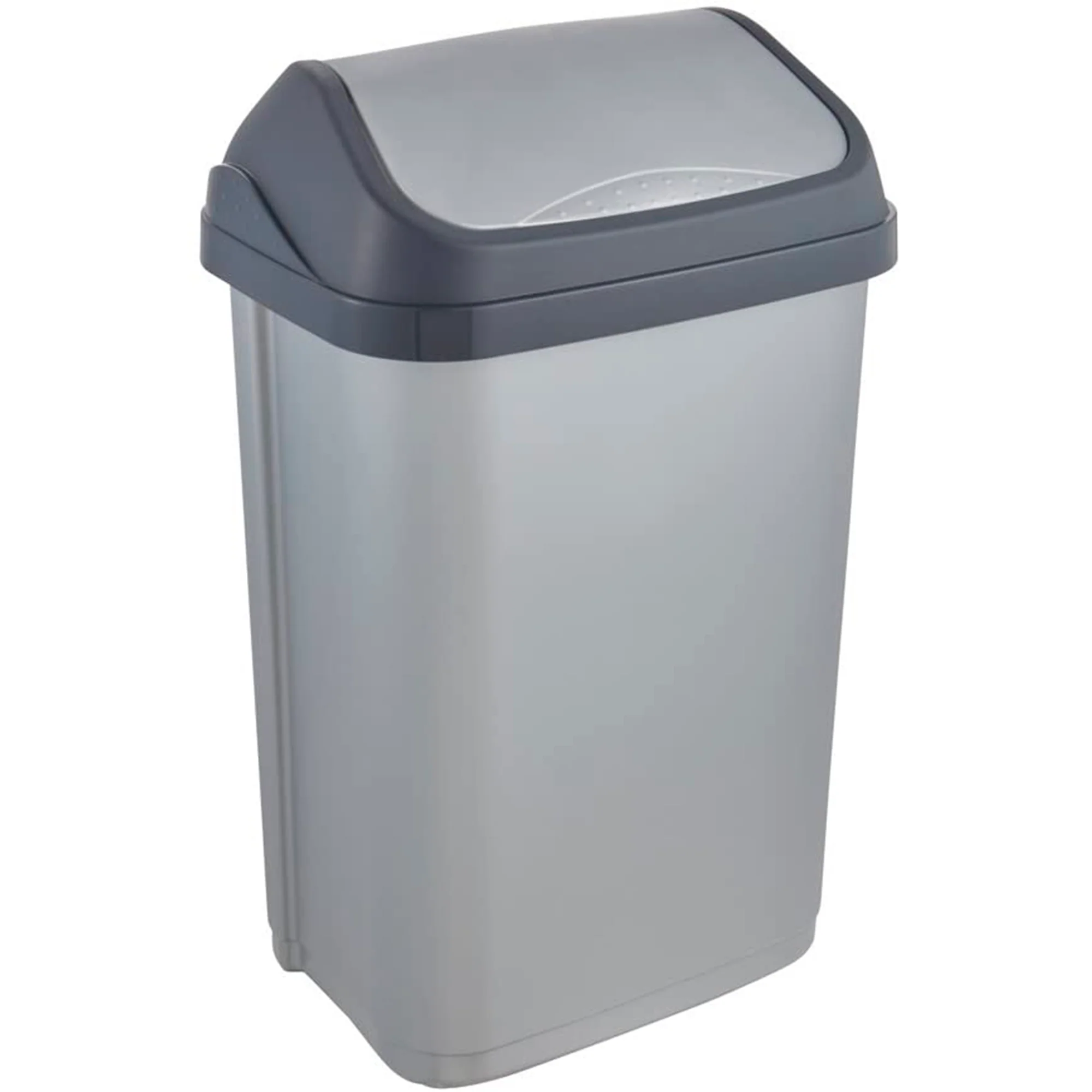 Cubo De Basura Con Tapa Basculante, 25 L, Swantje, Plateado