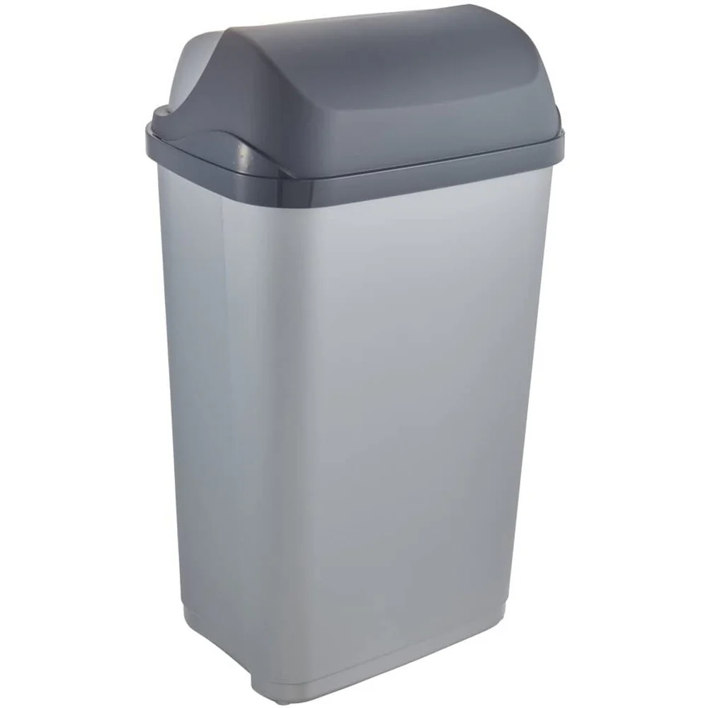 Cubo De Basura Con Tapa Deslizante, 50 L, Rasmus, Plateado - Image 2