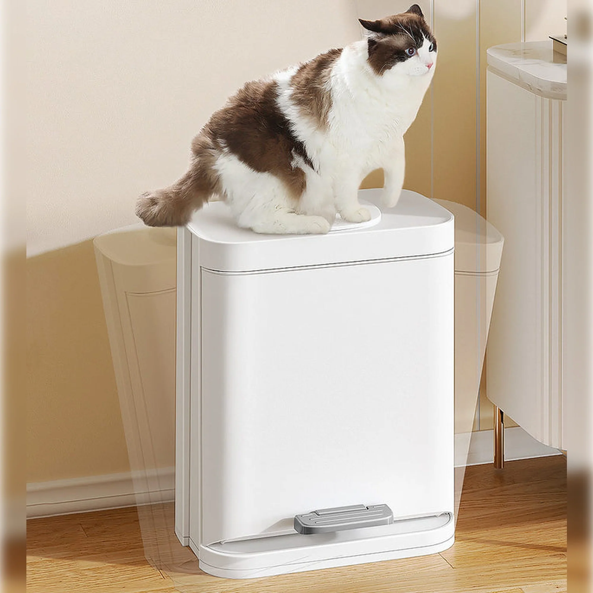 Cubo De Basura De 15,9l Con Tapa Y Pedal De Manos Libres Joybos - Image 6