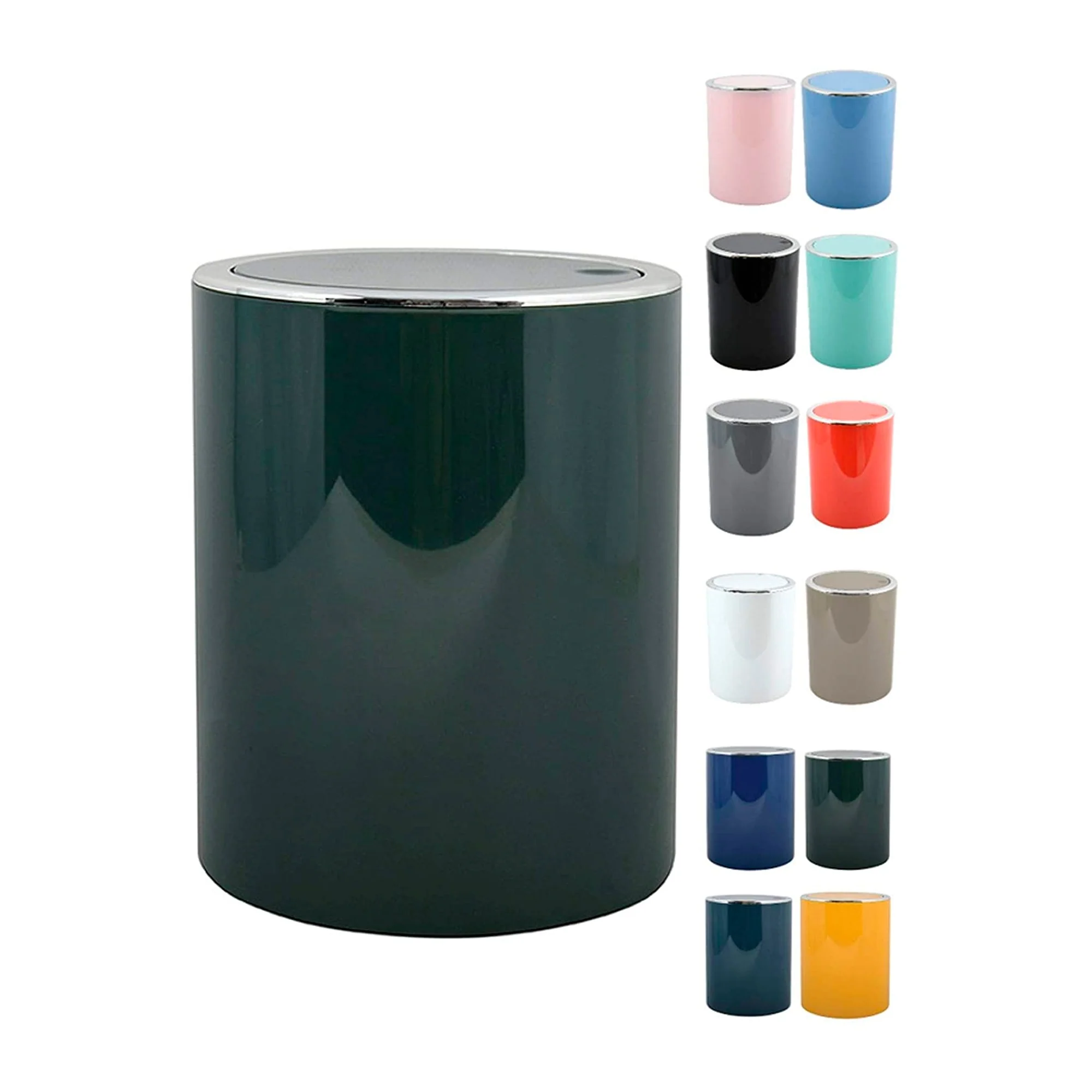 Cubo De Basura Msv 6l kamaka De Plastico En Color Verde Oscuro 20,7 X 22 X 28,1 Cm