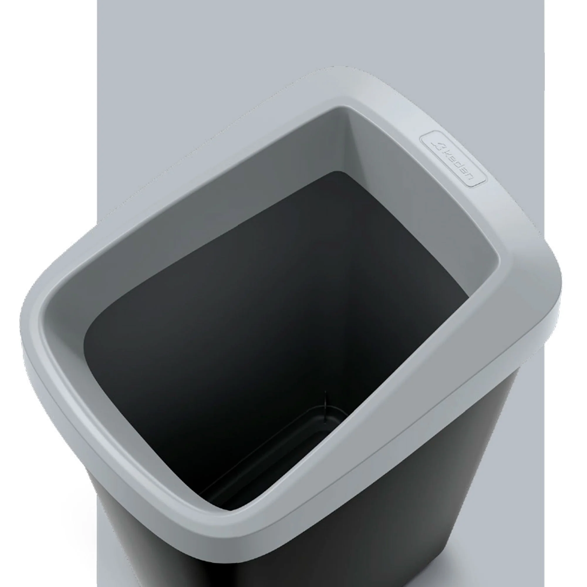 Cubo De Reciclaje 25l Keden En Plástico Con Práctica Tapa Abierta Color Verde. - Image 3