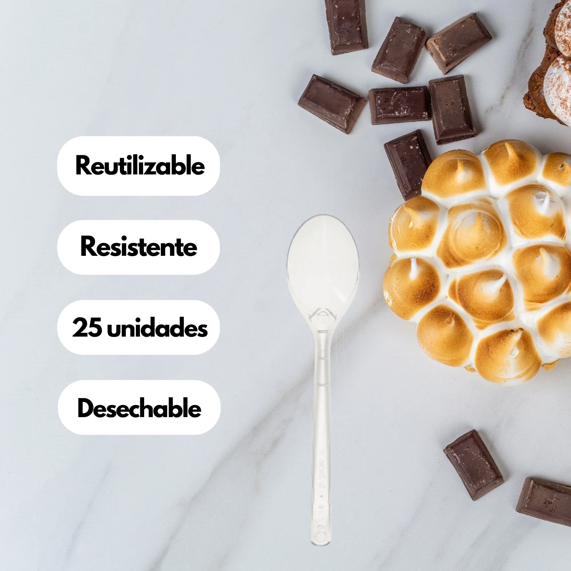 Cucharita De Postre Reutilizable (pack 25) - Image 3