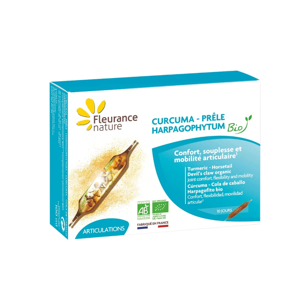 Cúrcuma Harpagófito Cola De Caballo Eco Fleurance Nature 10 Ampollas