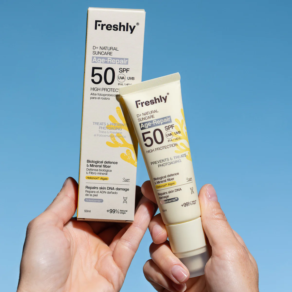 D+ Natural Suncare Age-Repair SPF50 Freshly Cosmetics 50ml - Image 3