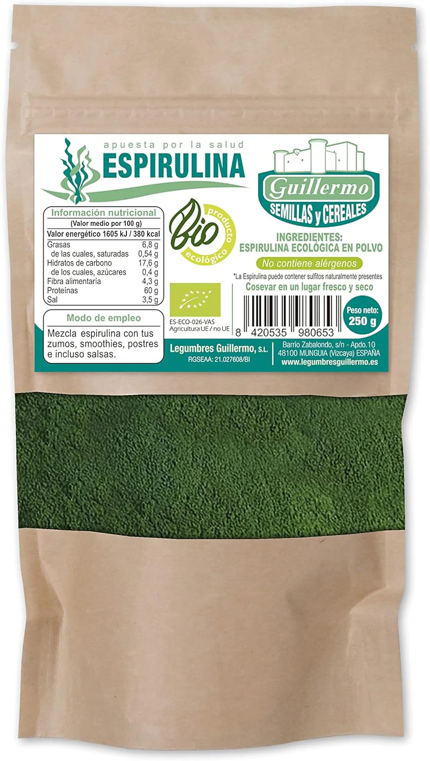 Espirulina En Polvo Bio - 250 G