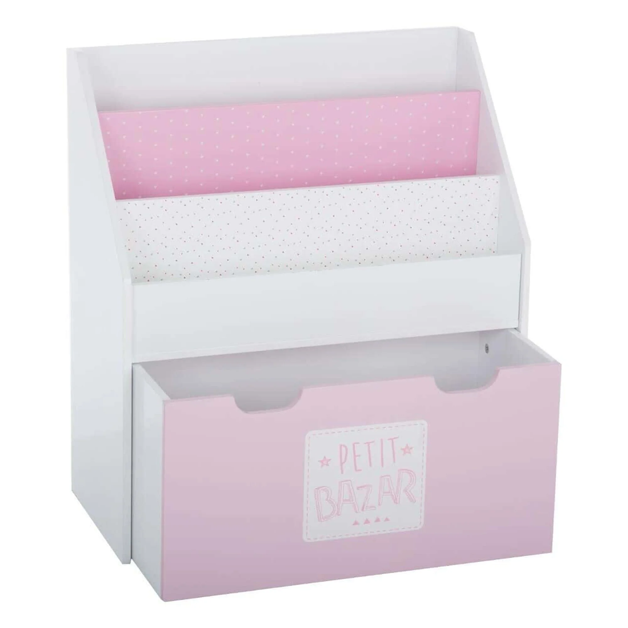 Estantería Con Cajón Y Ruedas Rosa 62,7x30x70cm