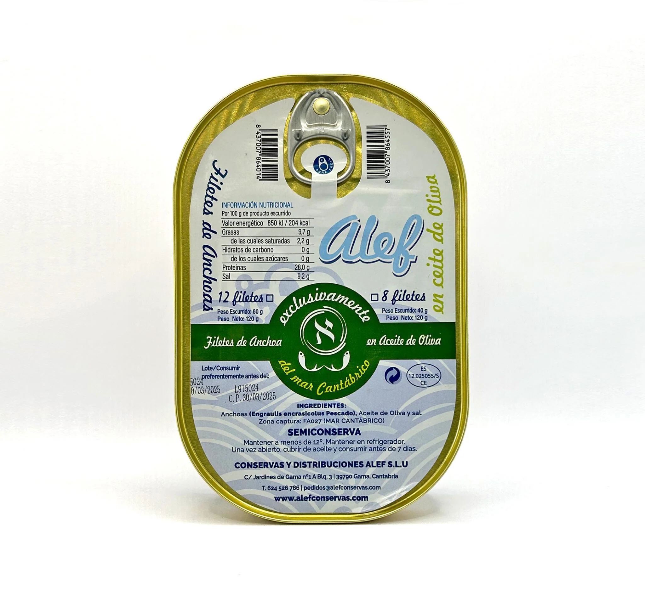 Filetes De Anchoa Del Cantábrico En Aceite De Oliva - Hansa 120 G