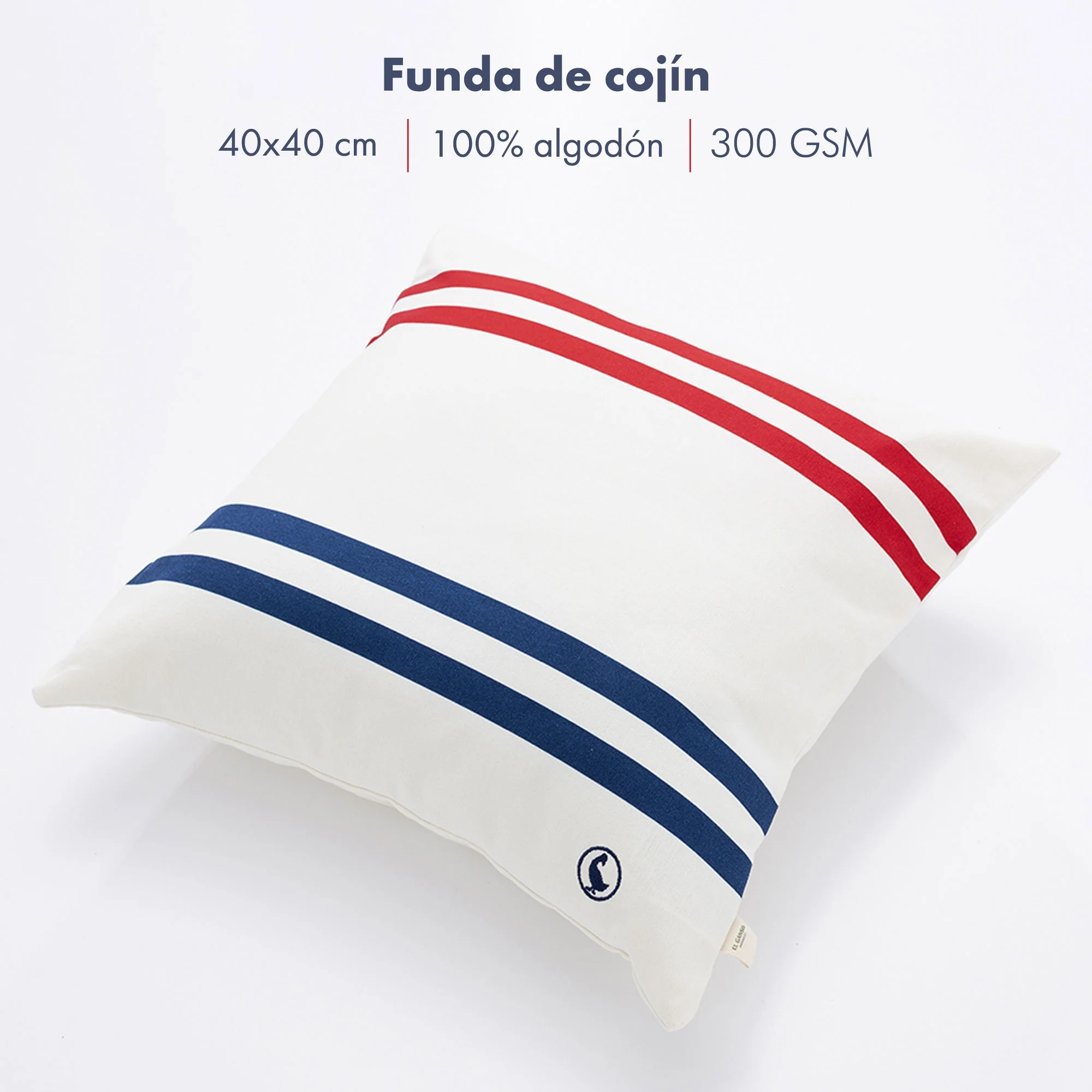 Funda De Cojín 40x40cm 100% Algodón 300gsm Color Crudo El Ganso - Image 2