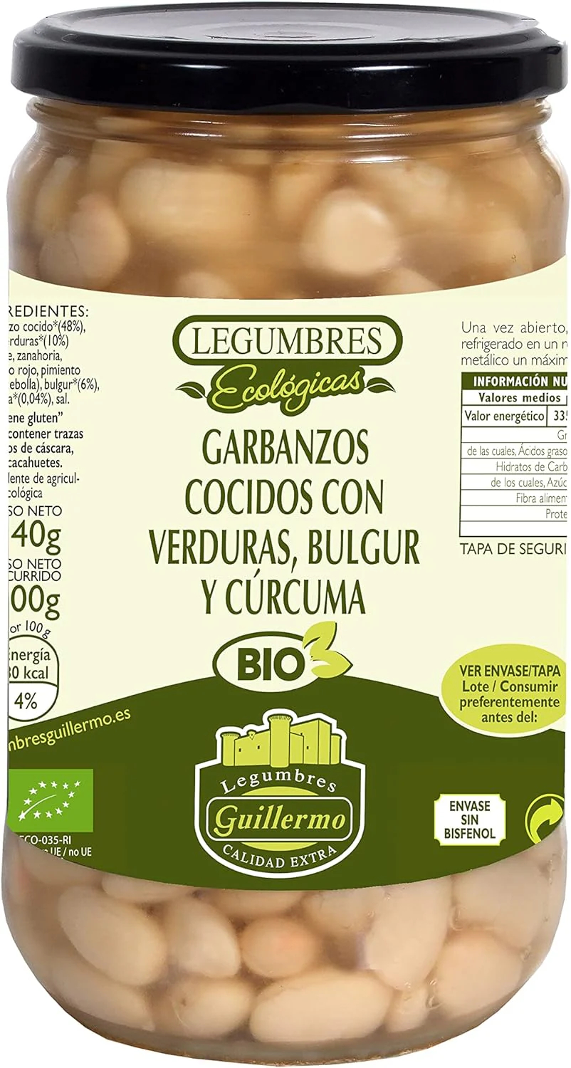 Garbanzos Cocidos Con Verduras Bulgur Y Cúrcuma Bio - 540 G