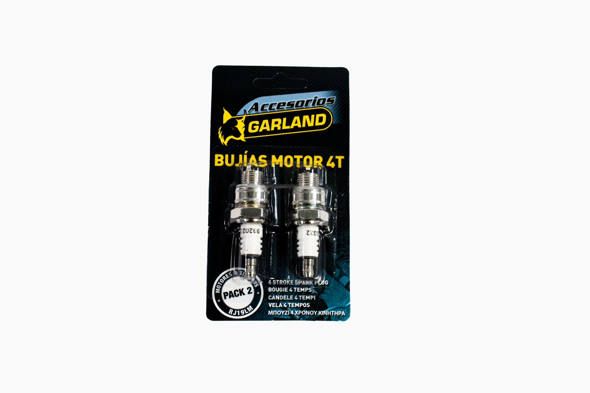 Garland - 7101000200 Pack 2 Unidades Bujías 4t, Cuello Corto, Grado Térmico 2, Rj19lm