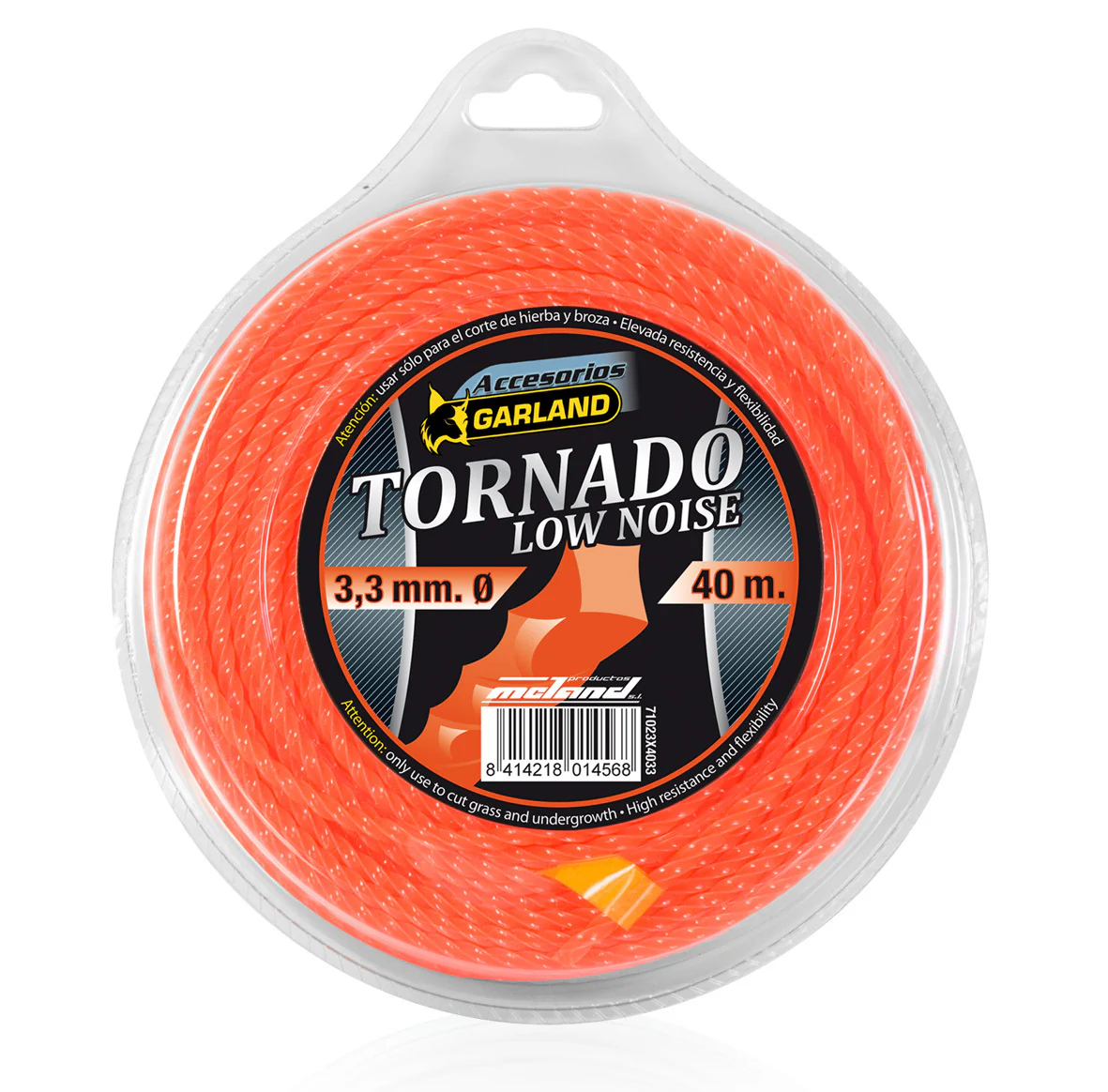 Garland - 71023x4033 Hilo Desbrozadora Dispensador De Hilo De Nylon (tornado), Longitud: 40 Metros, Diametro: 3,3 Mm., Sección: Helicoidal Cuadrado