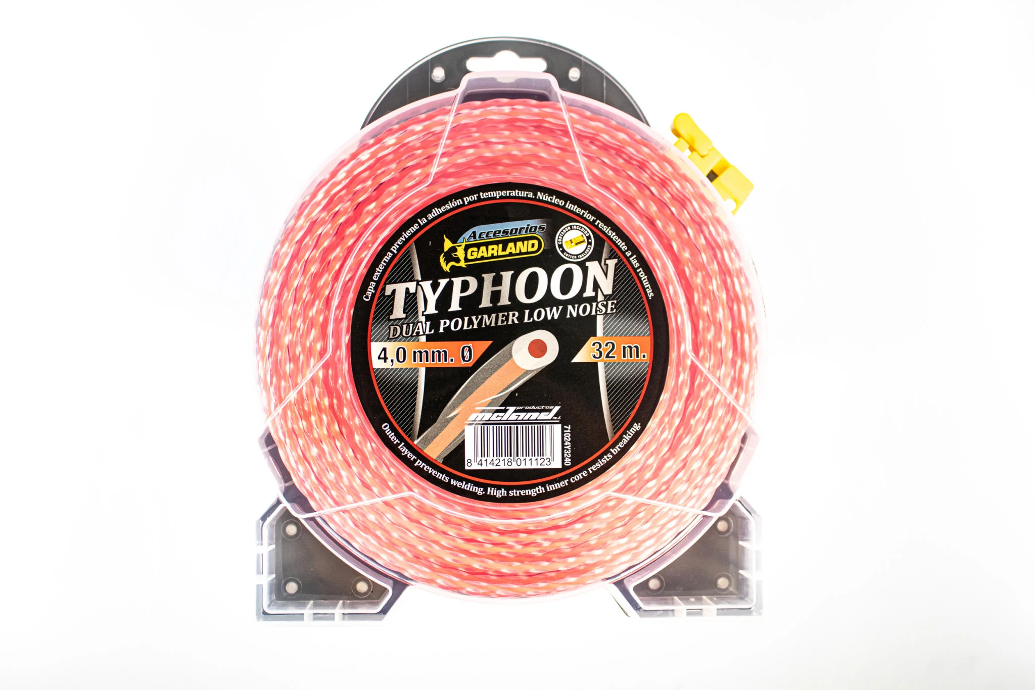 Garland - 71024y3240 Hilo Desbrozadora Dispensador De Hilo De Nylon (typhoon), Longitud: 32 Metros, Diametro: 4,0 Mm., Sección: Helicoidal Ovalado