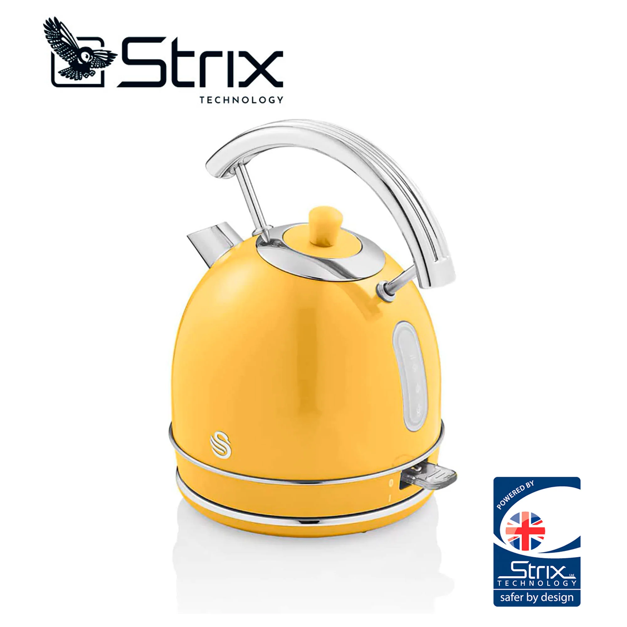 Hervidor Agua Eléctrico Retro , 1,8 L, Resistencia Oculta Acero Inoxidable, Sin Bpa, Inalámbrico Swan Sk14630yelneu Amarillo - Image 4