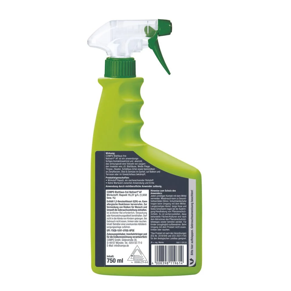 Insecticida pulgón y orugas pistola Compo 750 ml - Image 2