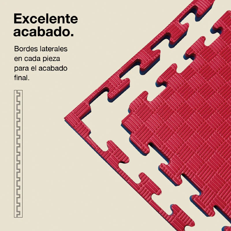 Jowy Tatami Puzzle 2cm 100x100cm, Pack 4 Unidades – Superficie 5 Líneas Rojo/azul - Image 3