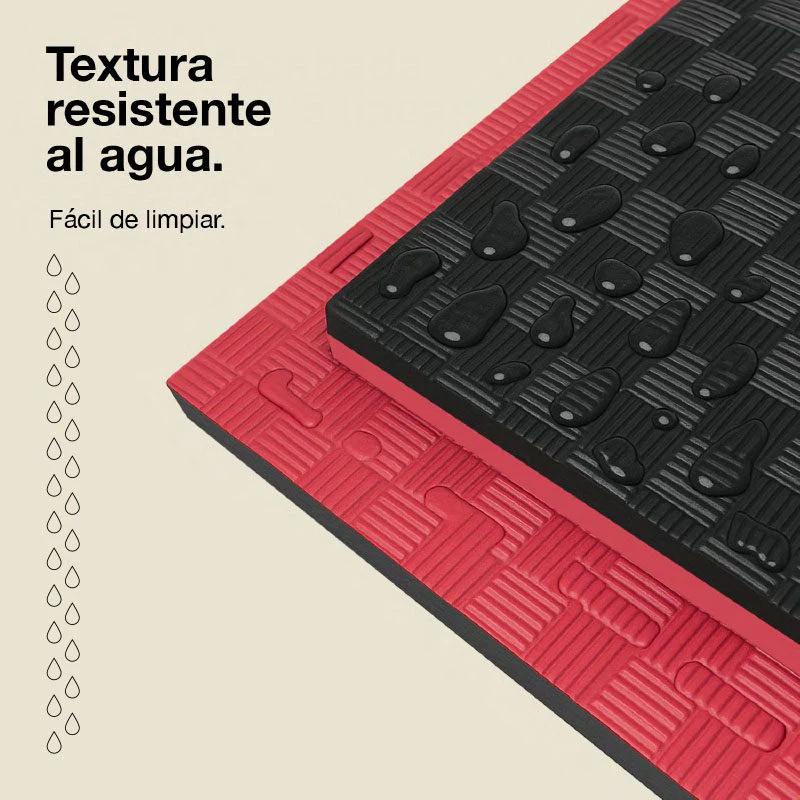 Jowy Tatami Puzzle 2cm 100x100cm – Superficie 5 Líneas Negro/rojo - Image 5