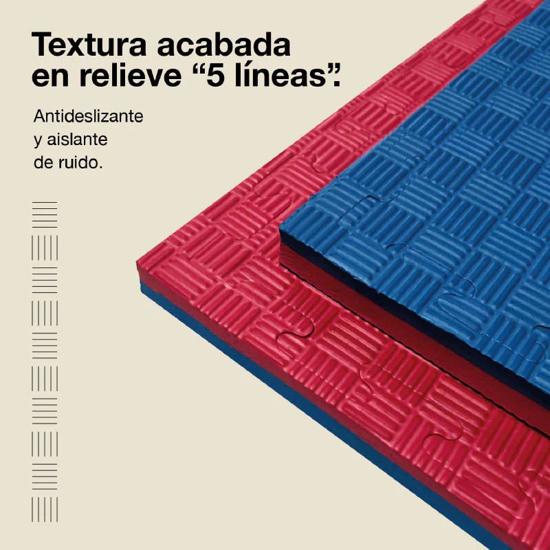 Jowy Tatami Puzzle 2cm 100x100cm – Superficie 5 Líneas Rojo/azul - Image 4