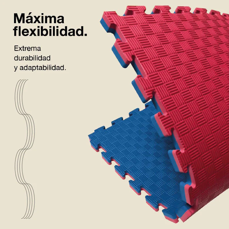 Jowy Tatami Puzzle 2cm 100x100cm – Superficie 5 Líneas Rojo/azul - Image 6