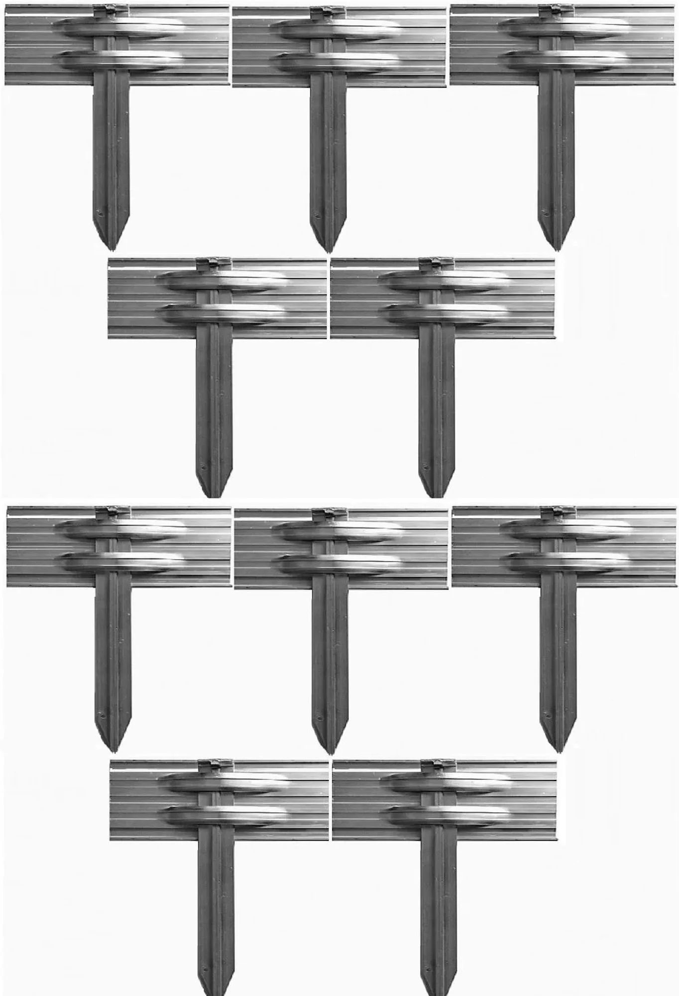 Juego De 10 Anclajes Al Suelo Para Bordes De Césped De Aluminio Ultra Resistentes