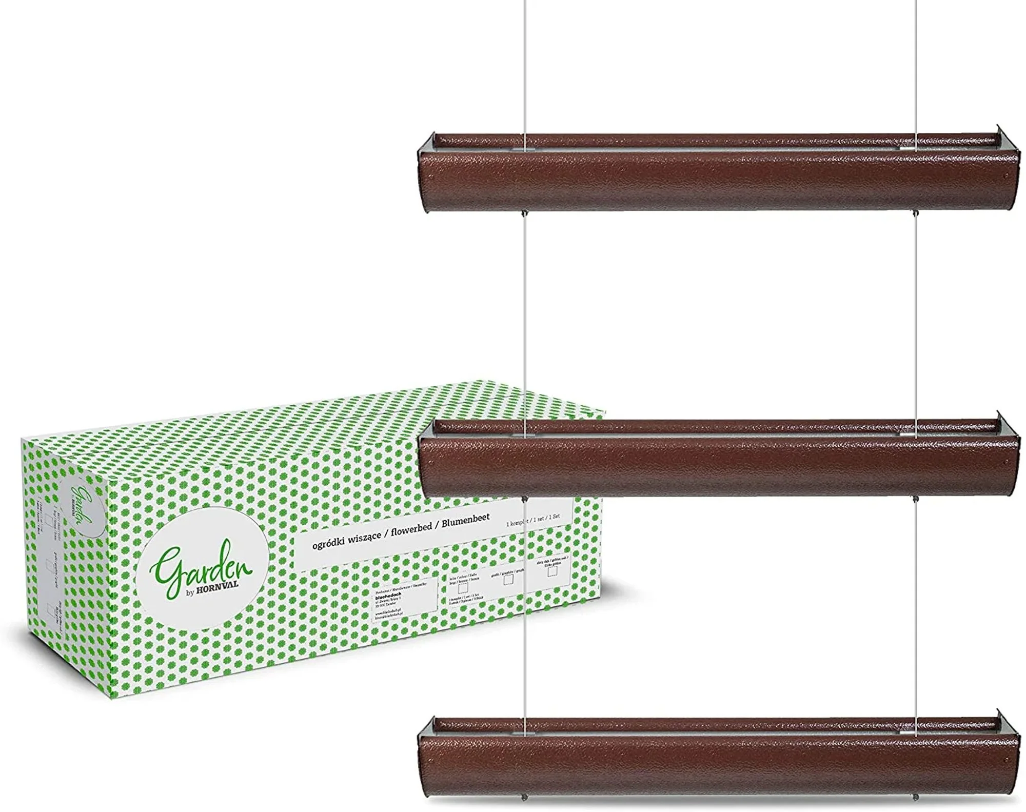 Juego De 3 Cajas De Flores, Colgantes, Longitud 75 Cm Bronce - Image 3