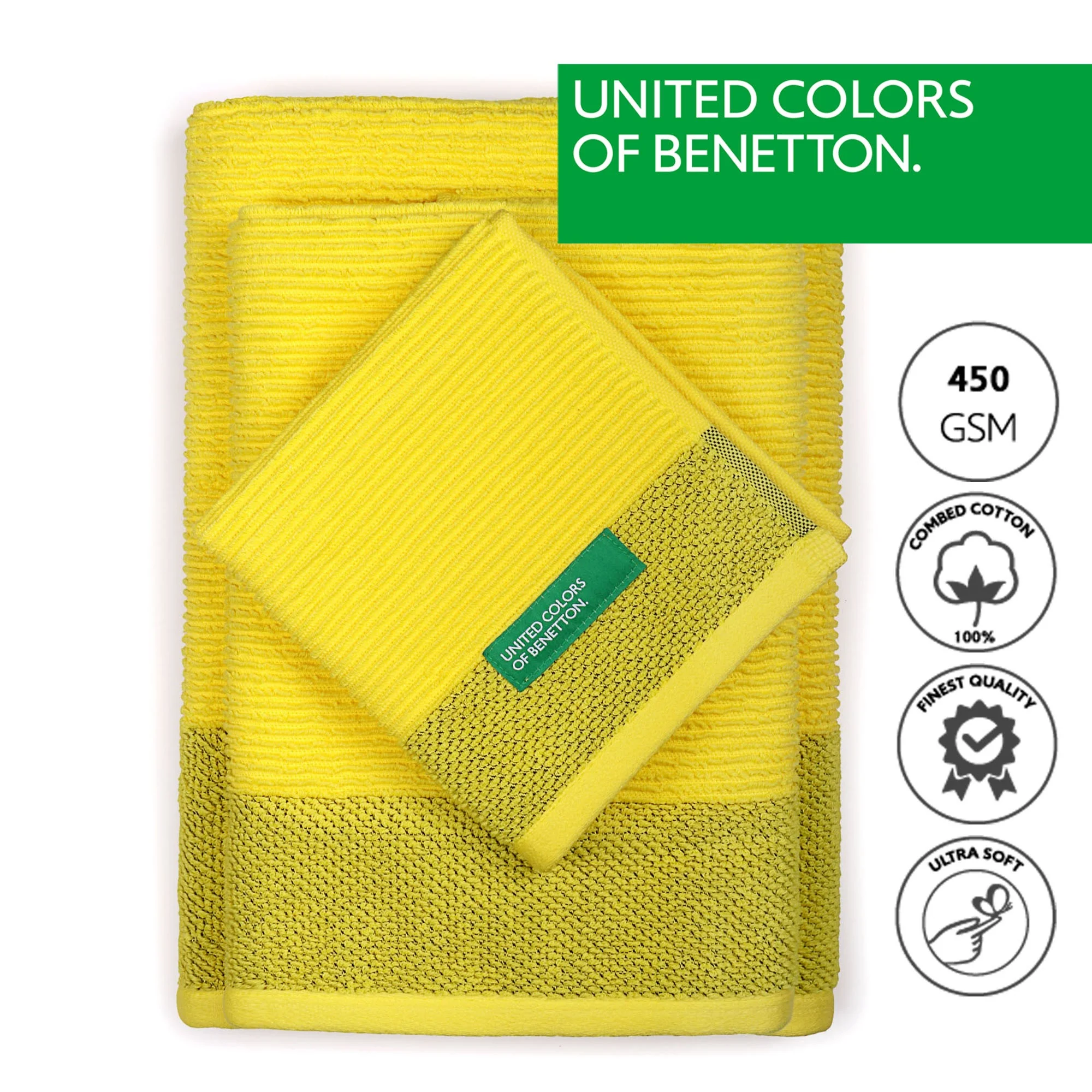 Juego De 3 Toallas Algodón 450 Gr7m2 Rainbow Benetton - Image 2