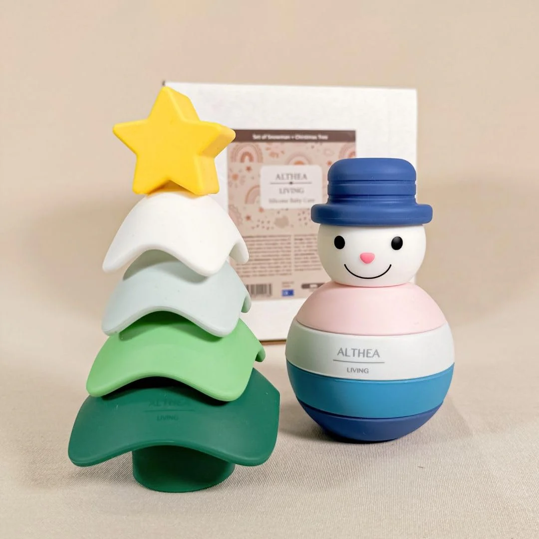 Juguete Apilable Educativo De Silicona Para Bebé · Set Sensorial · Diseño Navideño Althea Living Multicolor - Image 2