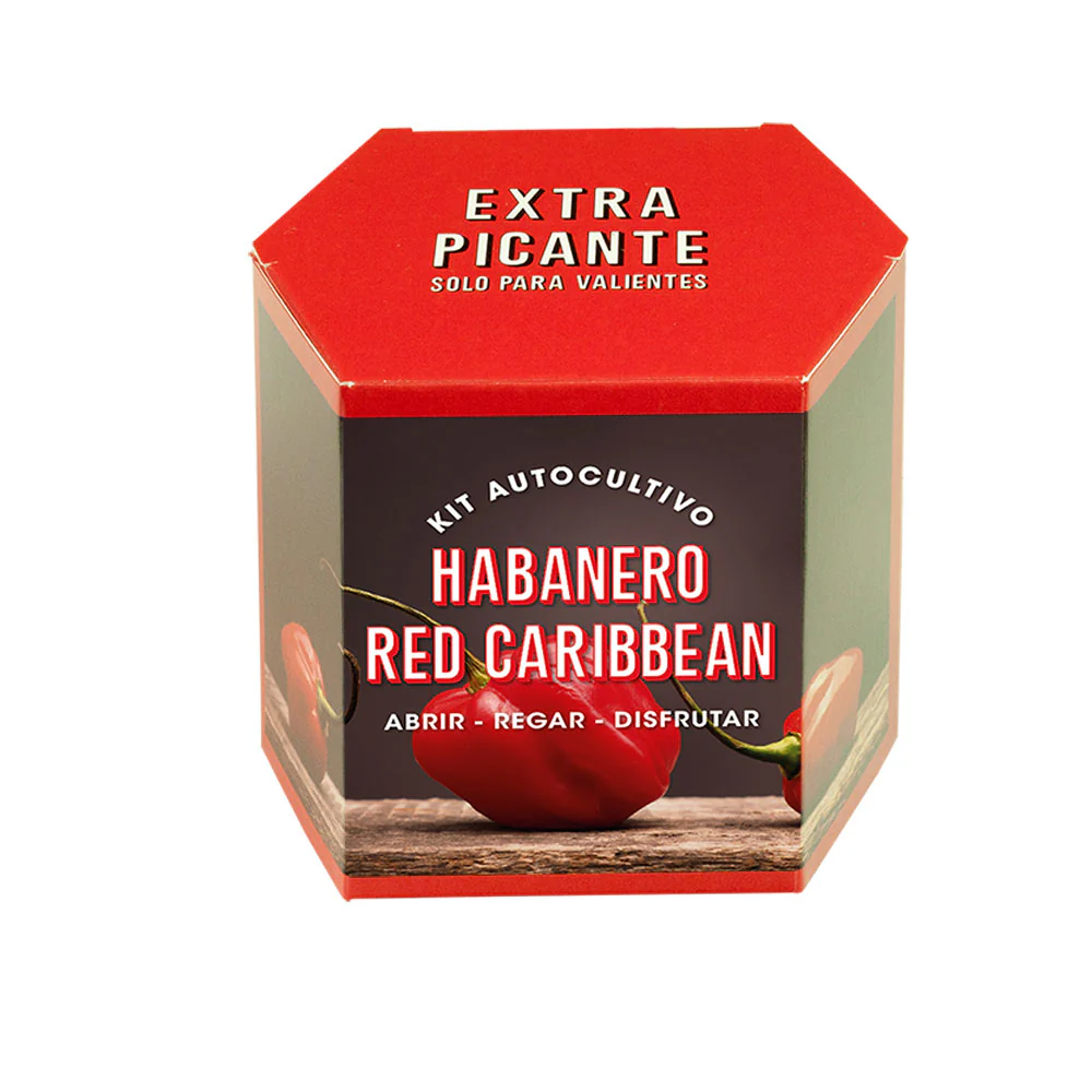 Kit De Autocultivo Habanero Red Caribbean | Pimiento Extra Picante (450.000 Shu)