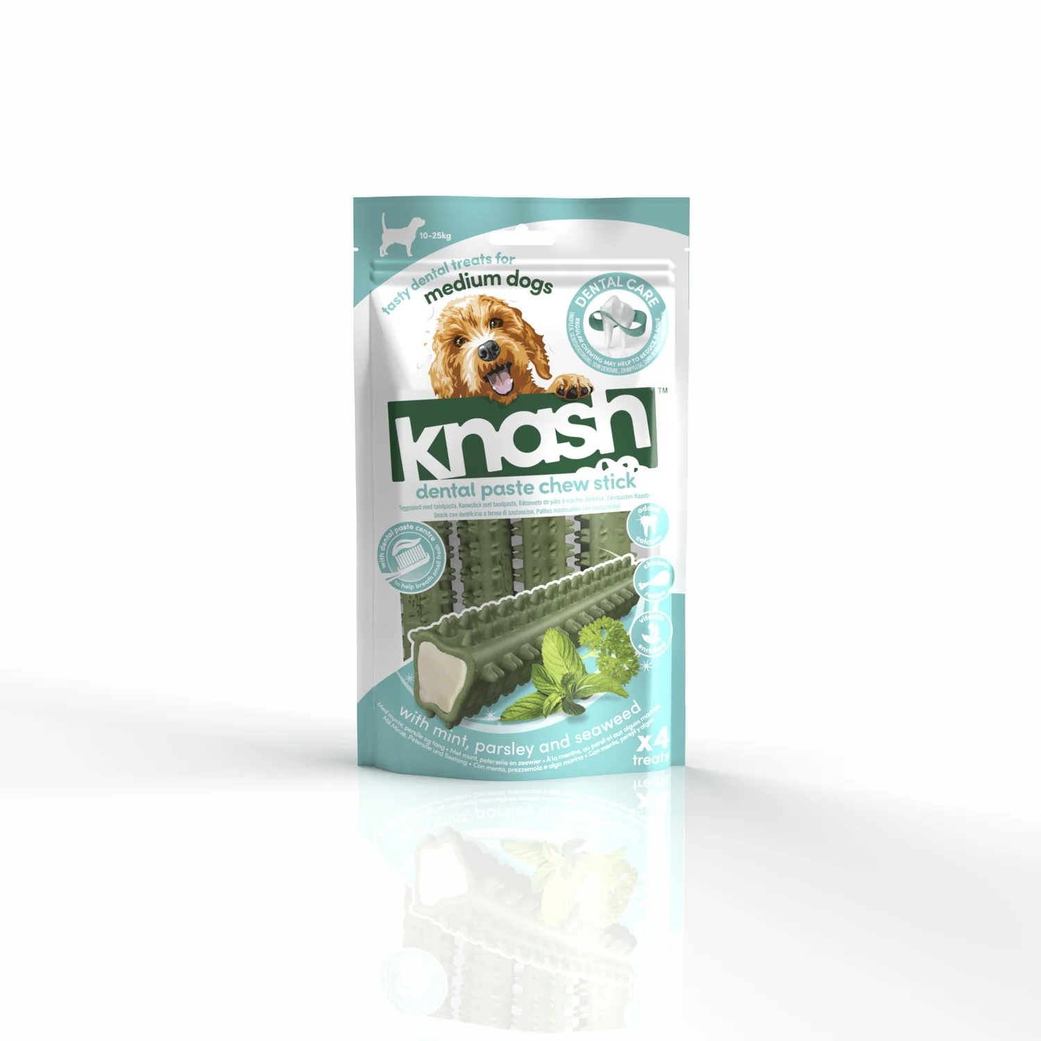 Knash Snack Dental Barritas De Menta Para Perro M 2 Boslas X 4 Uds