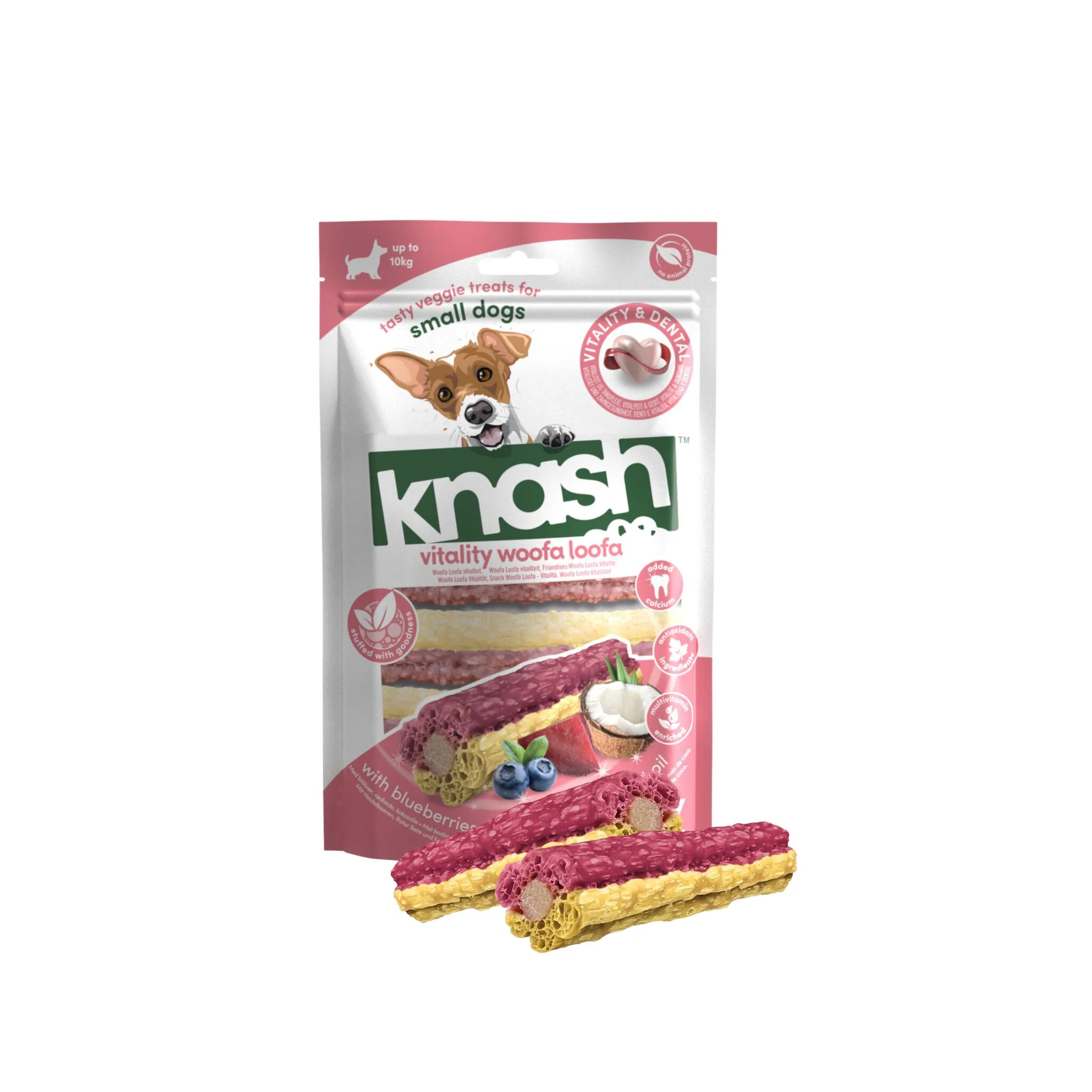 Knash Snack Vitality De Arándanos, Coco Y Remolacha Perro S 2 Boslas X 7 Uds