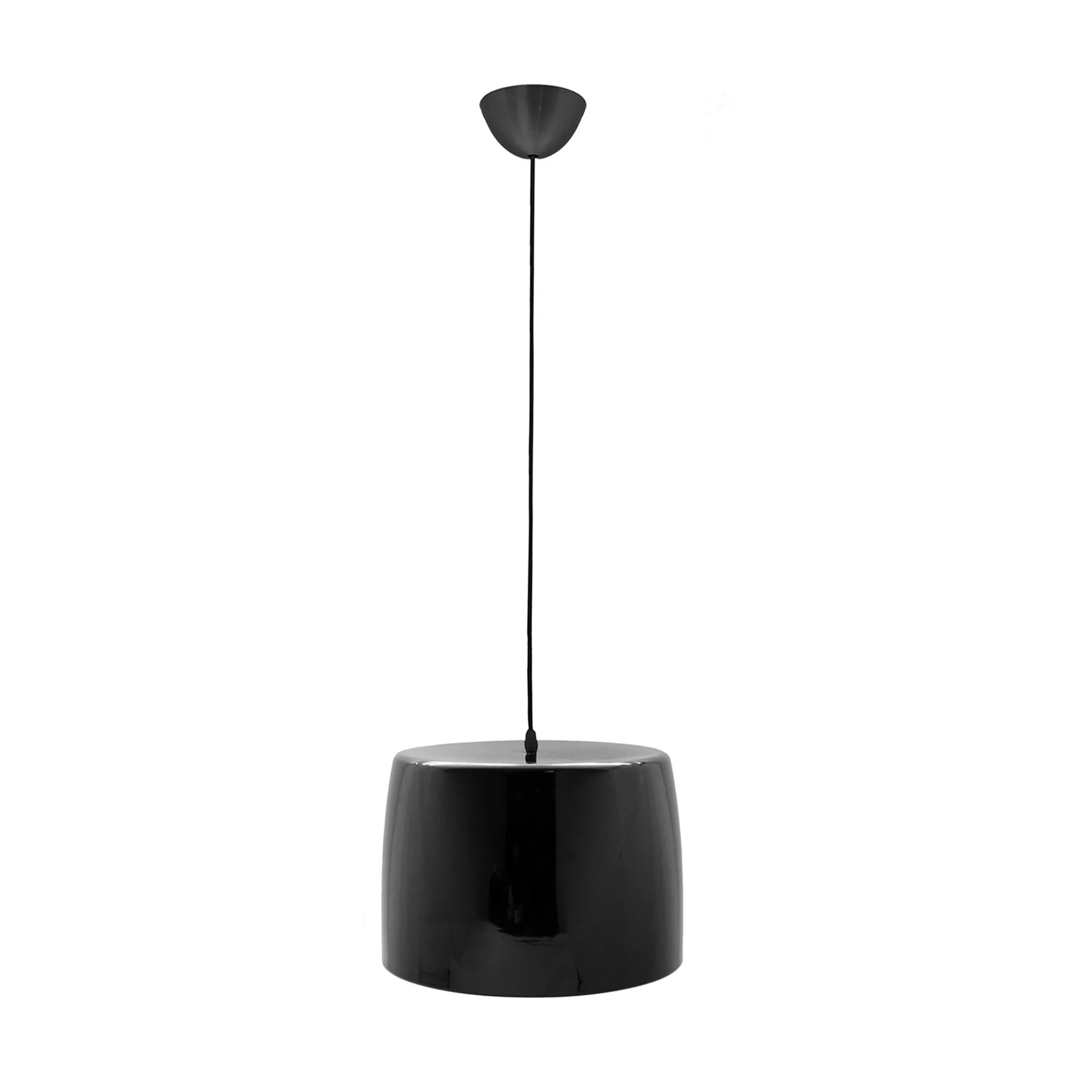 Lámpara Colgante De Techo Pantalla Redonda Negra Ø35x24cm
