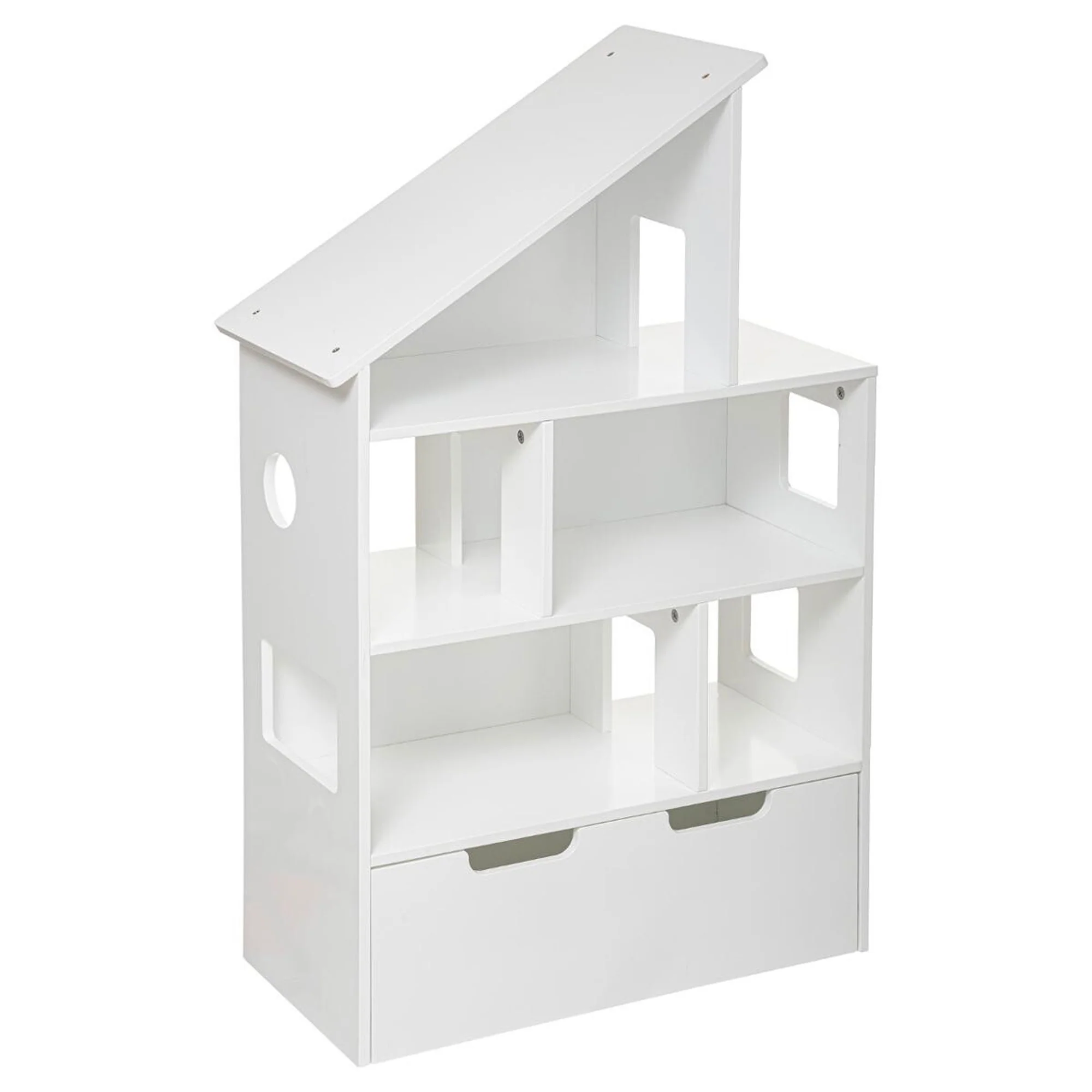 Librería Maison Con Ruedas De Color Blanco Atmosphera.