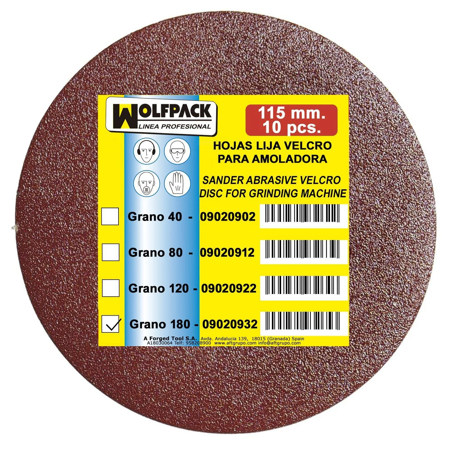 Lija Recambio Velcro Amoladora Ø 115 Mm. Grano 180 (10 Piezas) - Image 2