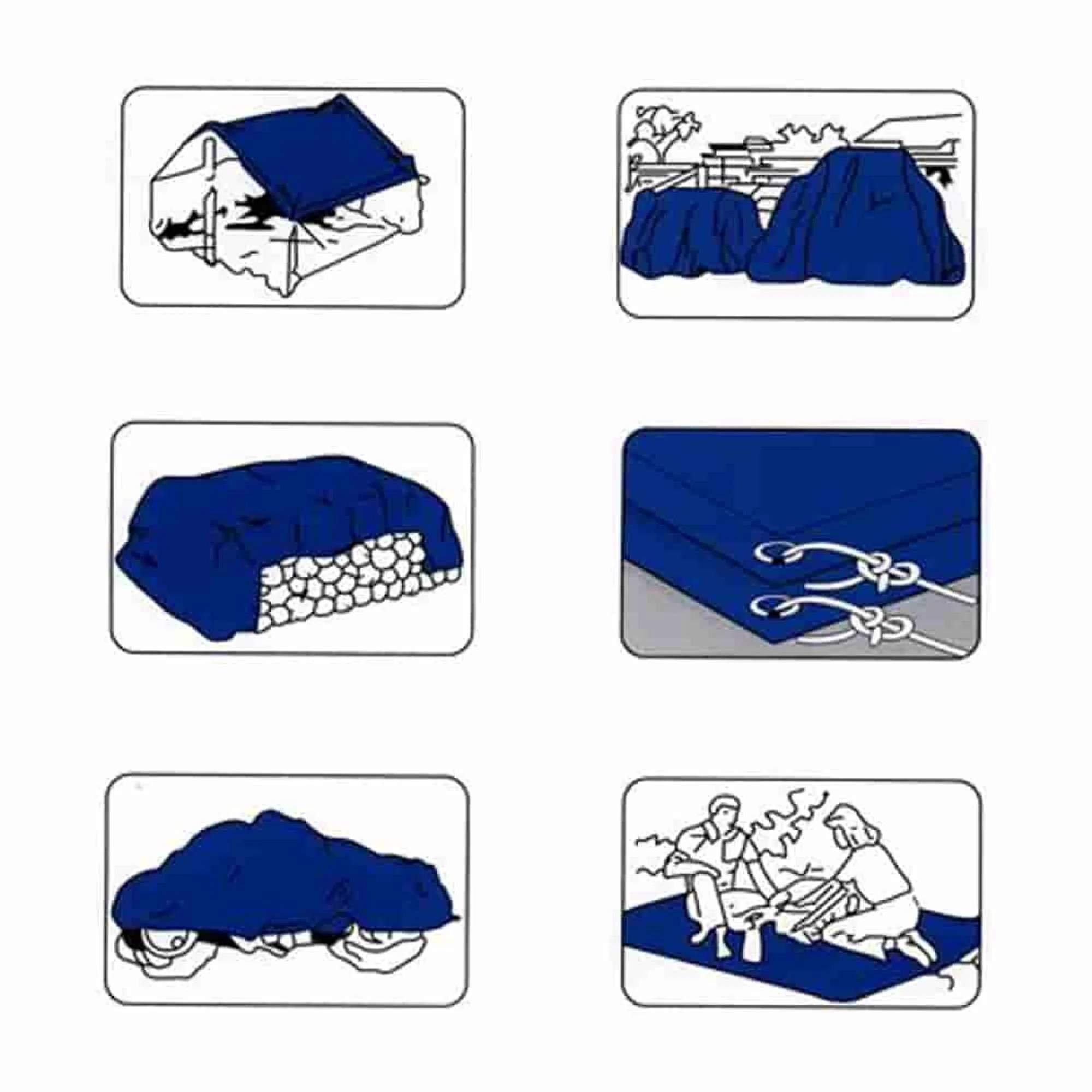 Lona Impermeable, Lona Azul, Resistente Al Agua, Multiusos, 4x5 M (20m²) - Image 2