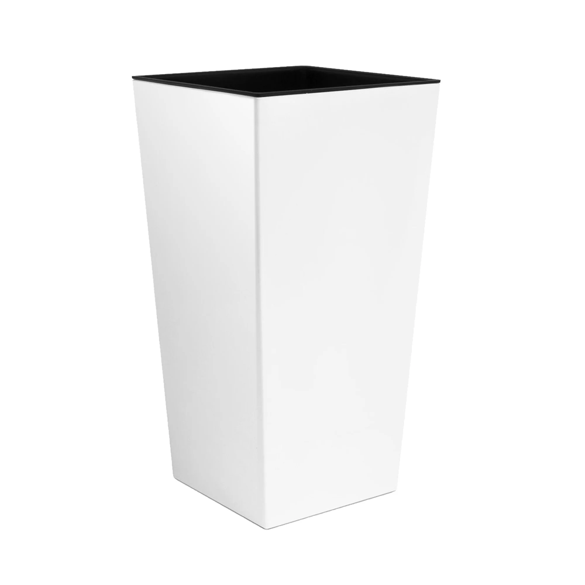 Maceta Alta 19 L Prosperplast Urbi Square De Plástico Con Depósito En Color Blanco, 45 (alto) X 24 (ancho) X 24 (profundo) Cms