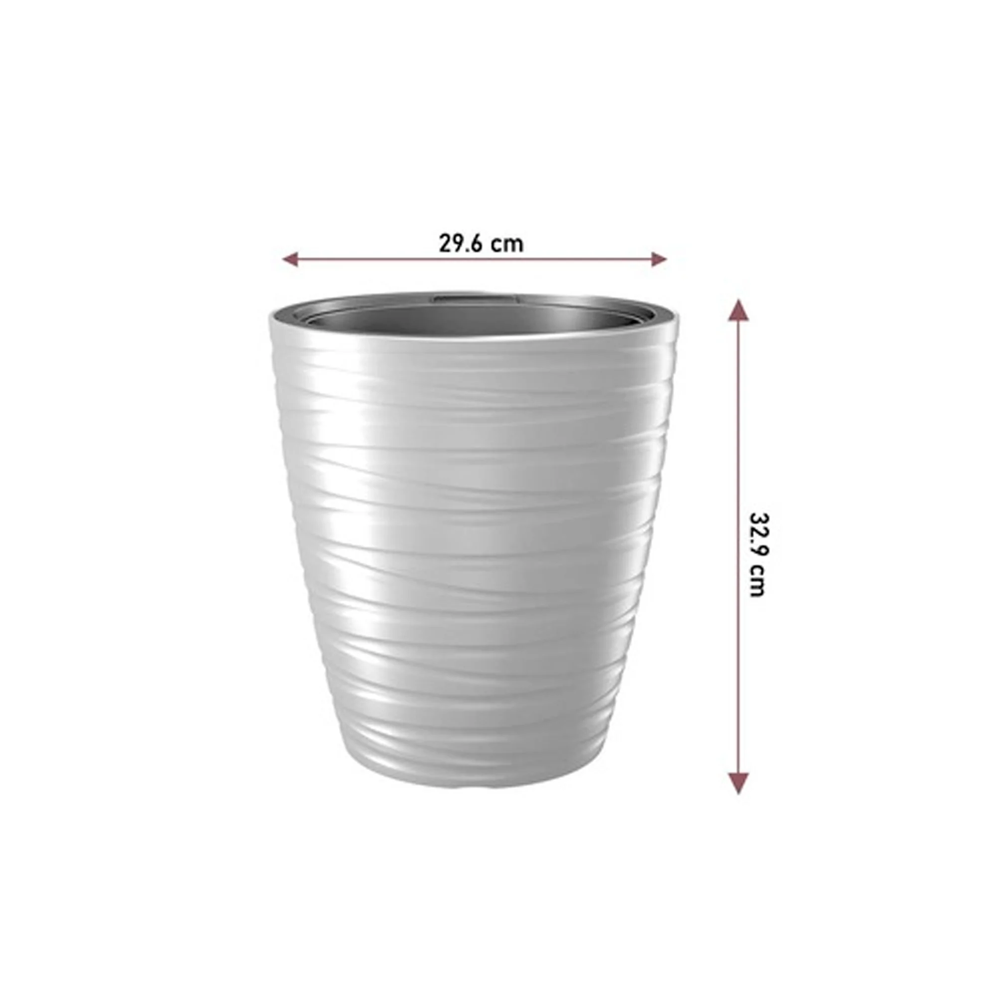 Maceta Con Deposito 16l Maze De Plastico En Color Blanco 29,6 (largo) X 29,6 (ancho) X 32,9 (alto) Cm - Image 3