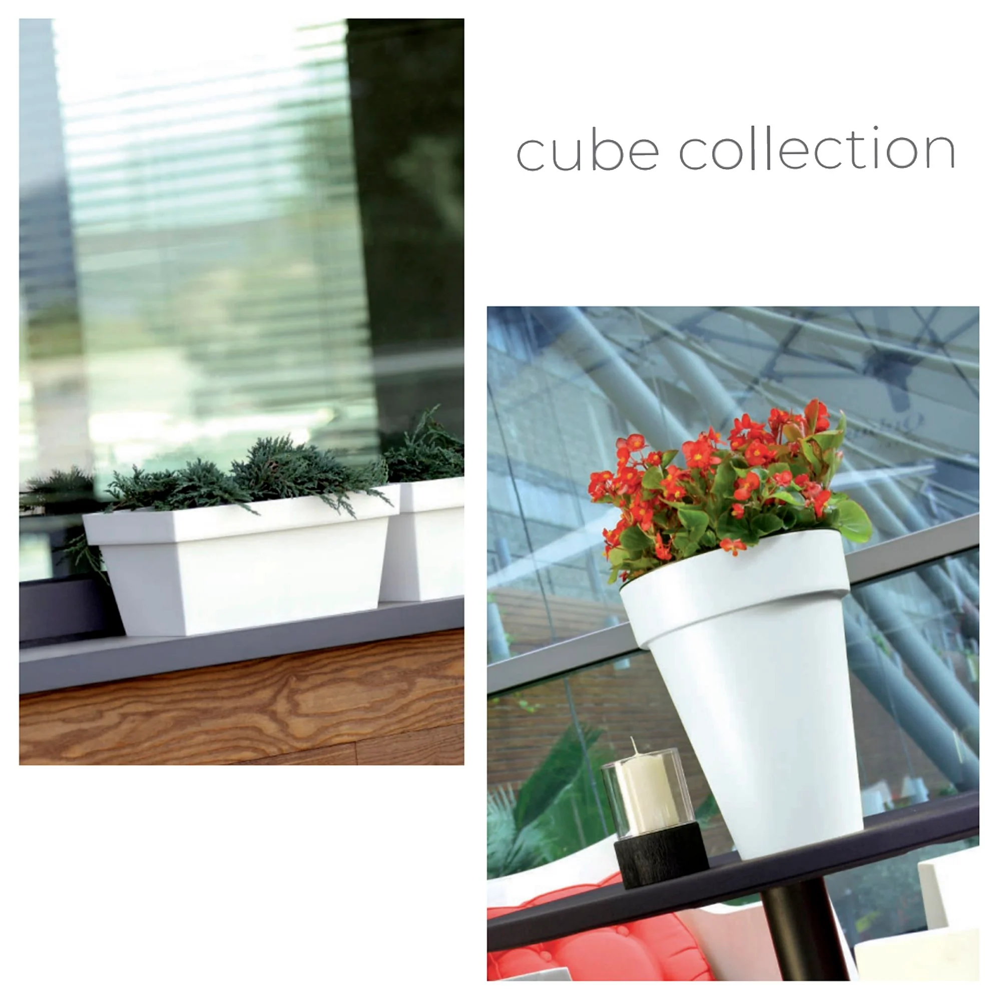 Maceta Cube Basic , Dimensiones (mm) 124x124x114, Color Blanco - Image 2