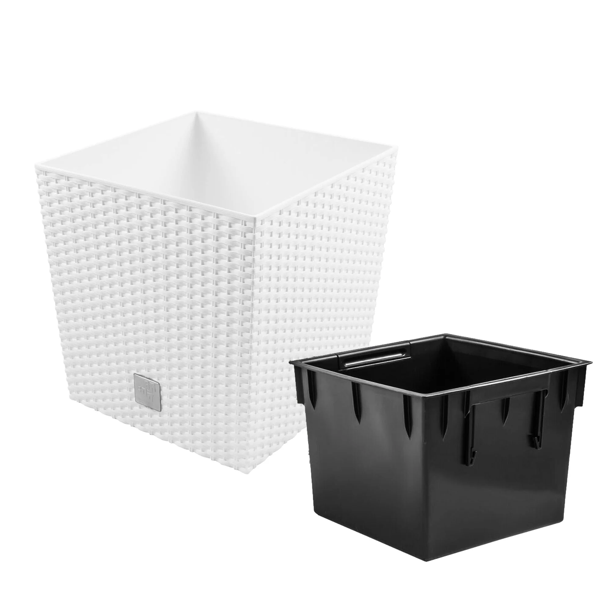 Maceta Rato 15,8 Litros Con Cubilete Para Plantar En Color Blanco 26,2 X 26,2 X 26,6 Cm. - Image 2