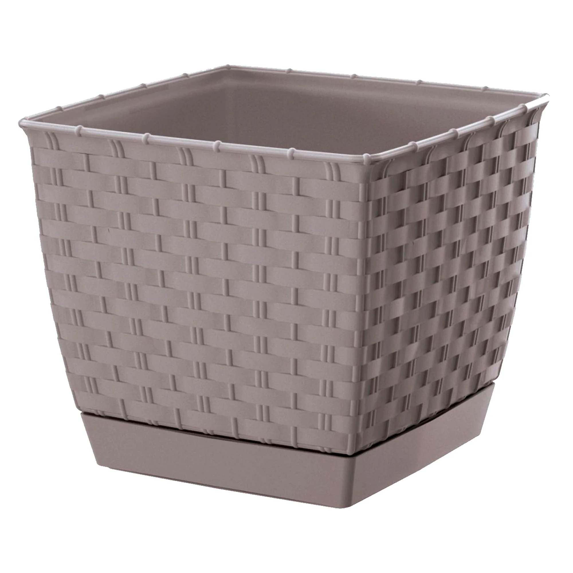 Maceta Ratolla Square 6l., Dimensiones (mm) 220x220x189, Color Mocca