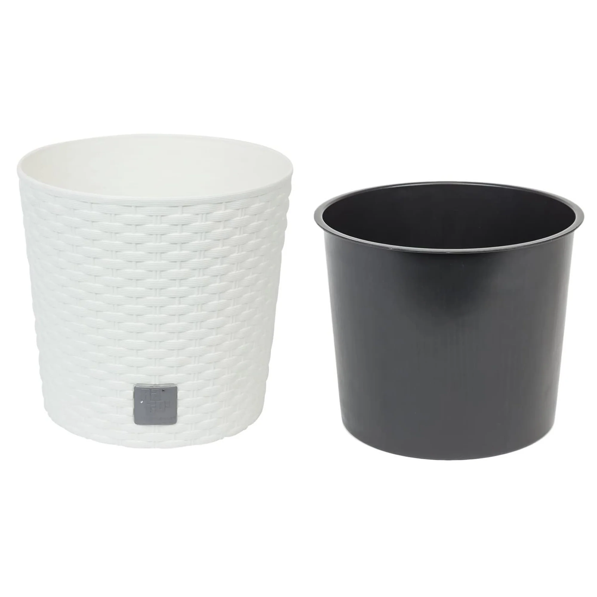 Maceta Redonda 4,7 Litros Rato Con Cubilete Para Plantar En Color Blanco 20 X 20 X 19 Cm - Image 3