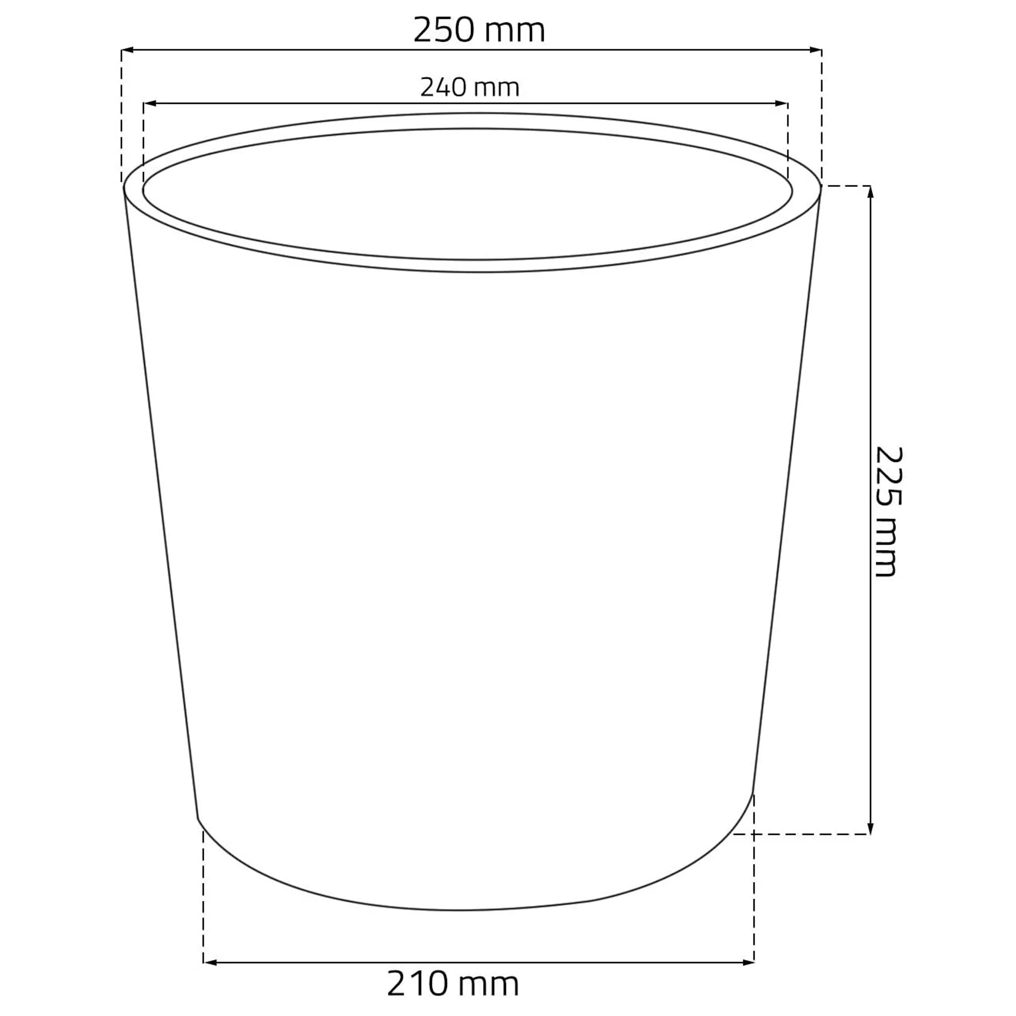 Maceta Redonda 8,7 Litros Rato Con Cubilete Para Plantar En Color Blanco 25 X 25 X 22,4 Cm - Image 2