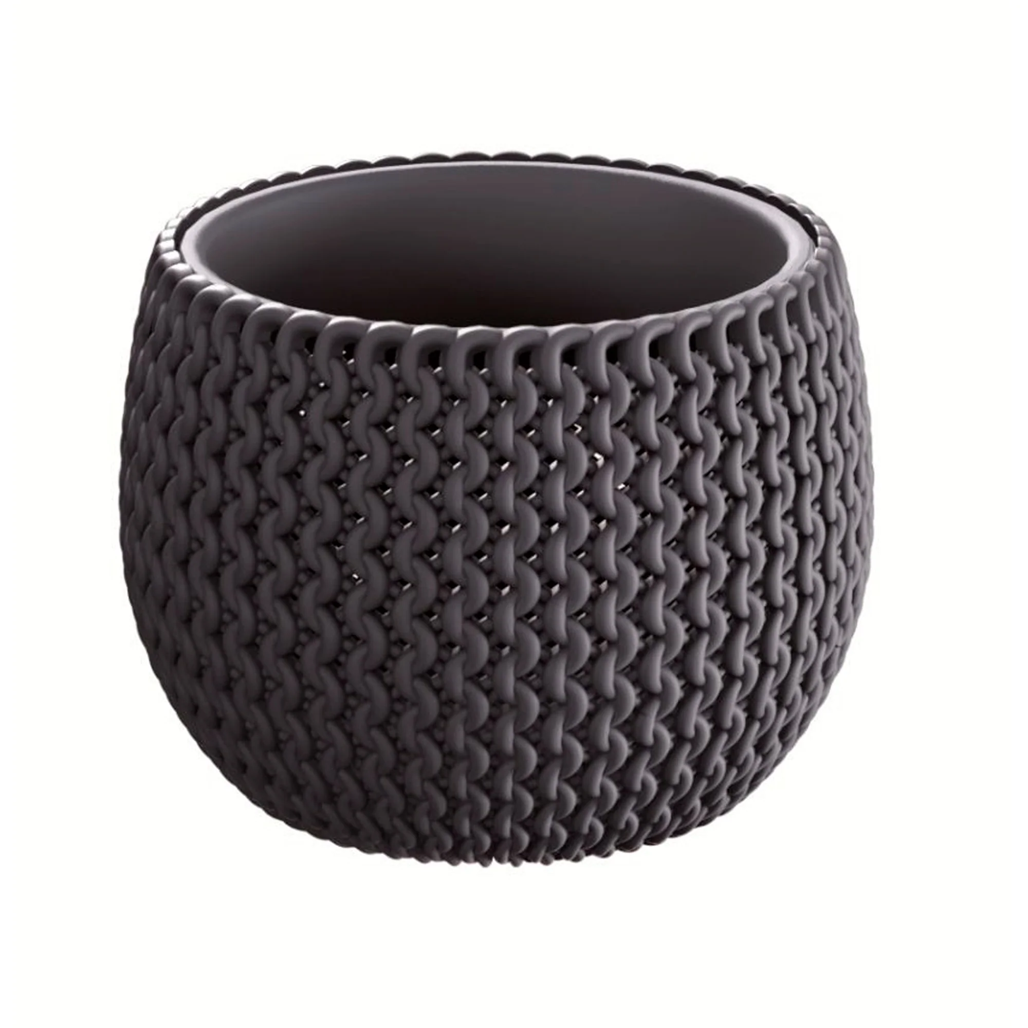 Maceta Redonda Con Deposito Splofy Bowl De Plastico En Color Antracita 23,9 (largo) X 23,9 (ancho) X 16,1 (altura) Cm - Image 2
