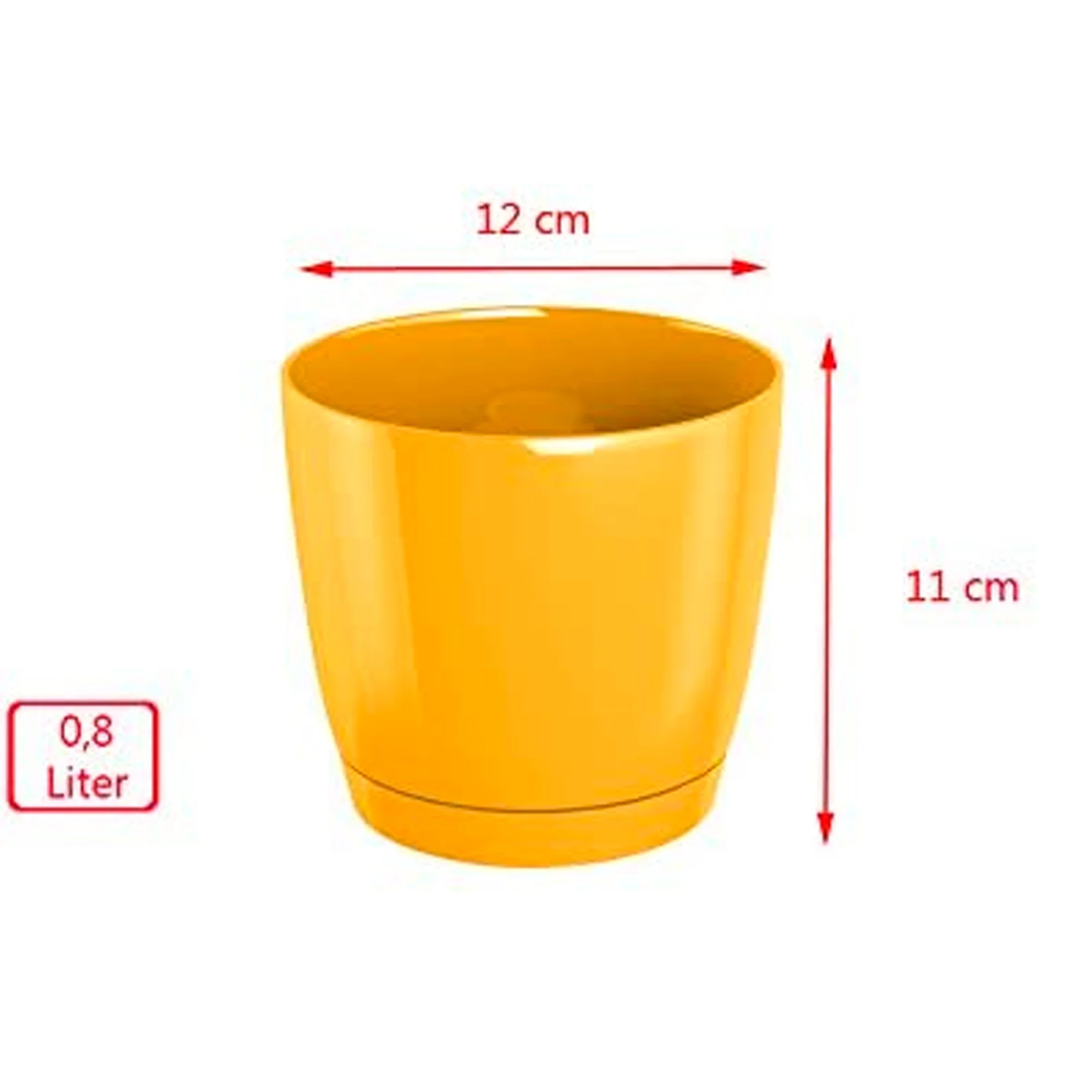 Maceta Redonda De Plastico Coubi Round P En Color Blanco 12 (largo) X 12 (ancho) X 11 (altura) Cm - Image 4