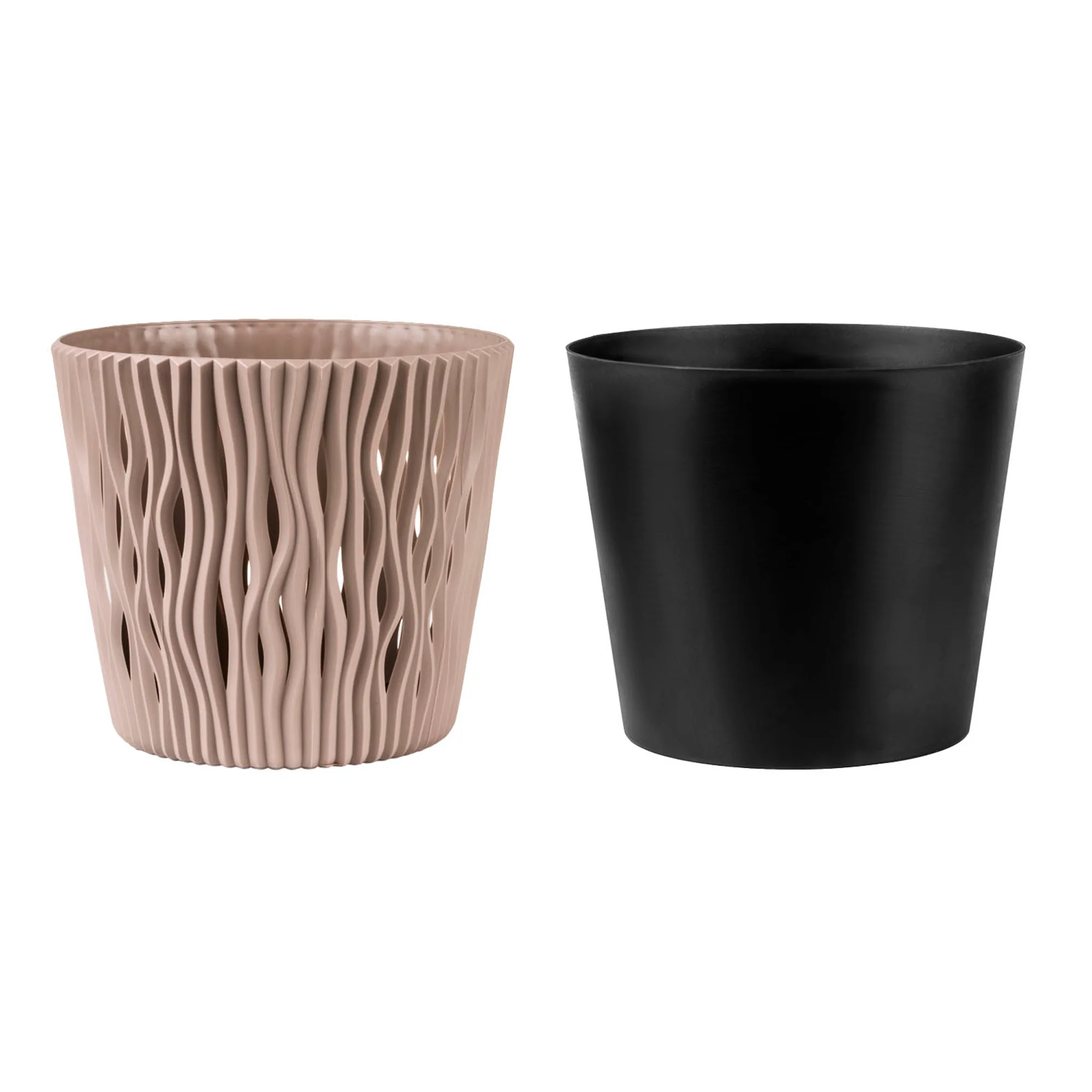 Maceta Redonda De Plastico Sandy Round En Color Mocca 15,8 (largo) X 15,8 (ancho) X 13,8 (alto) Cm - Image 3