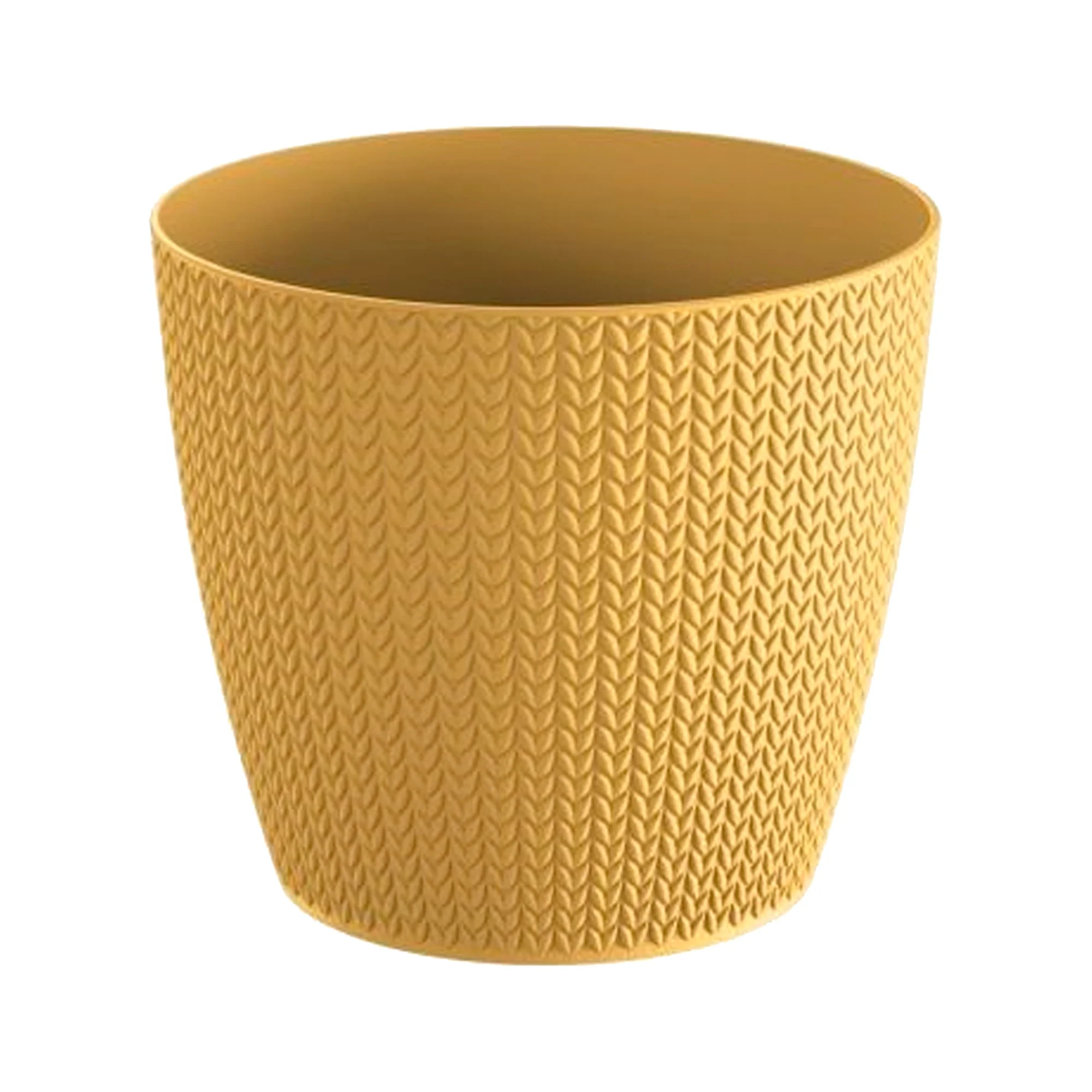 Maceta Wheaty 1l., Dimensiones (mm) 128x128x112, Color Mostaza