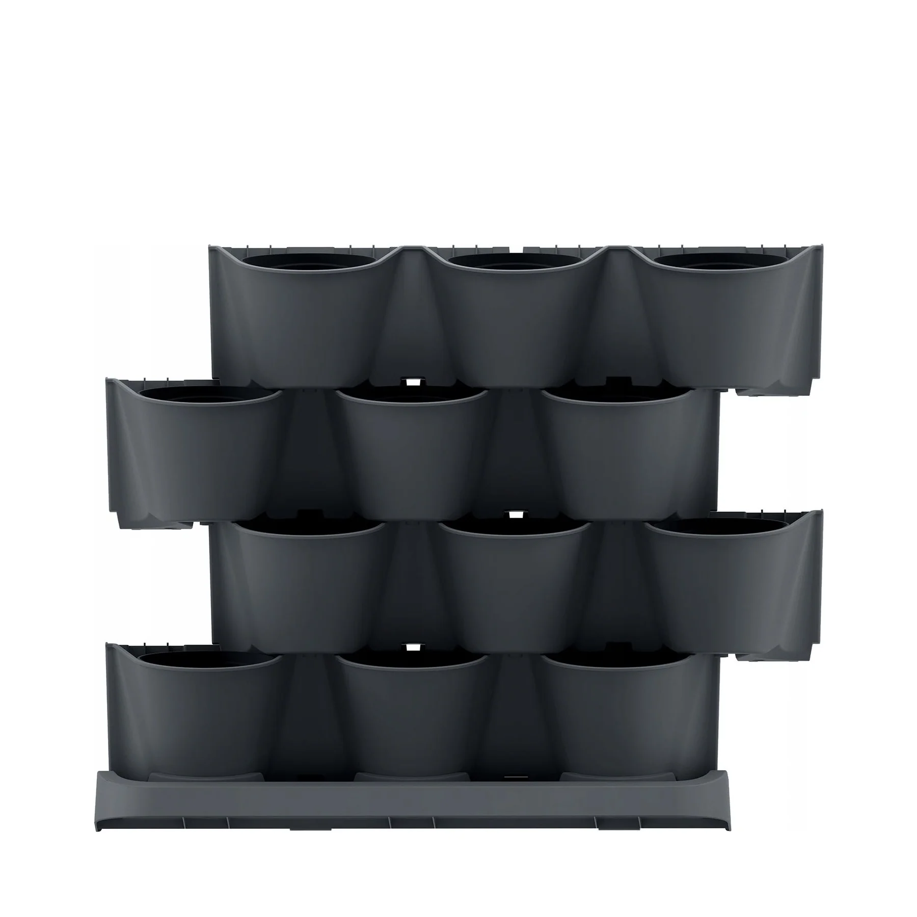 Macetero Vertical Prosperplast Cascade Garden De Plastico En Color Antracita 68,5 (largo) X 19 (ancho) X 54,6 (alto) Cm