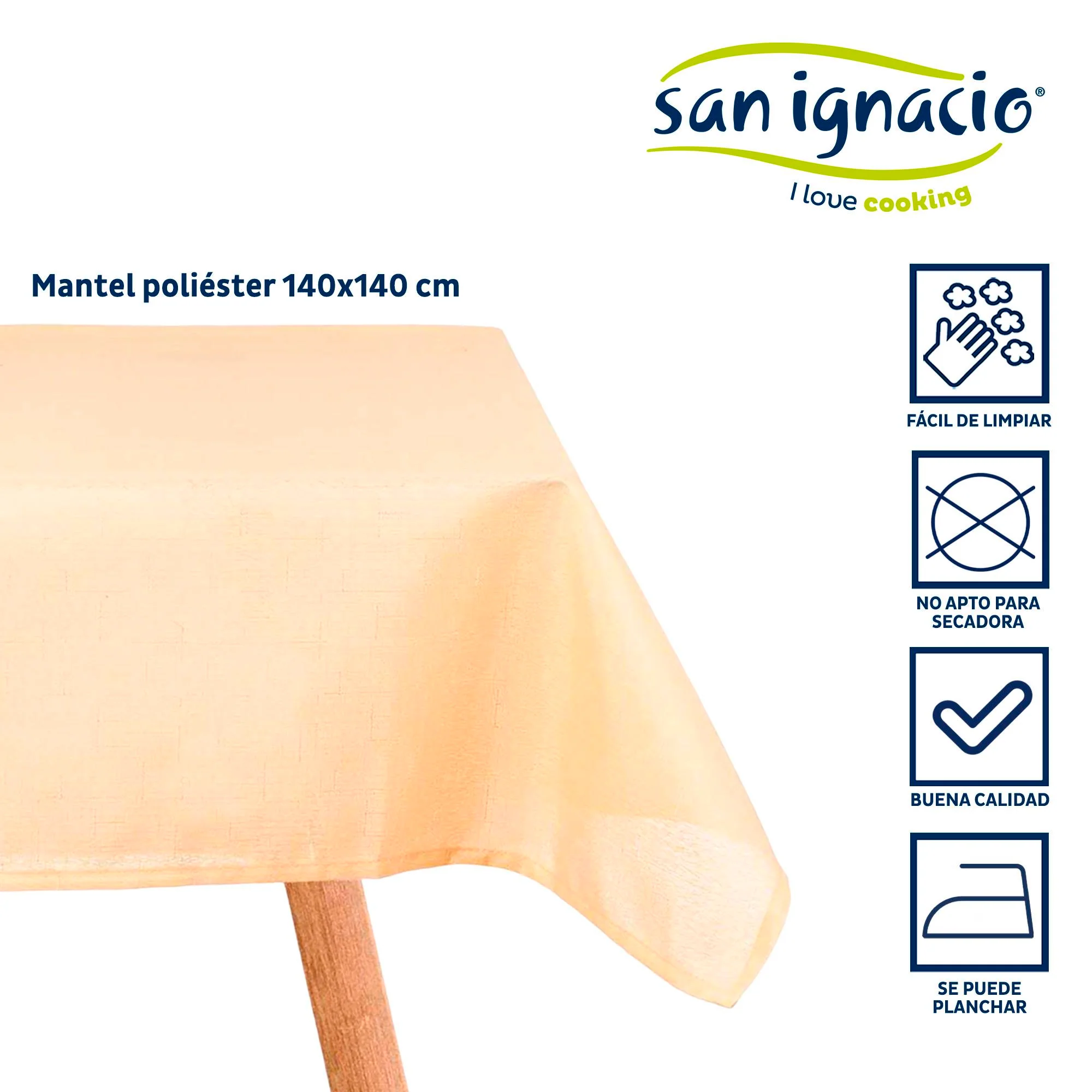 Mantel Poliester 140x140cm Beige Colección Kinvara - Image 2