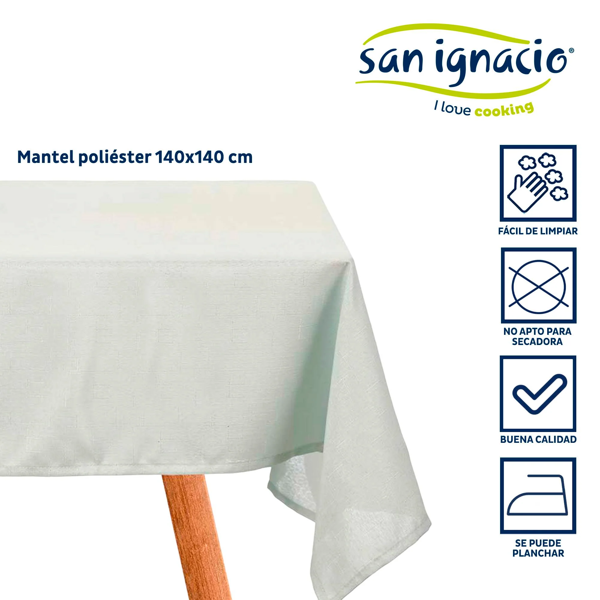 Mantel Poliester 140x140cm Verde Palo Colección Kinvara - Image 2